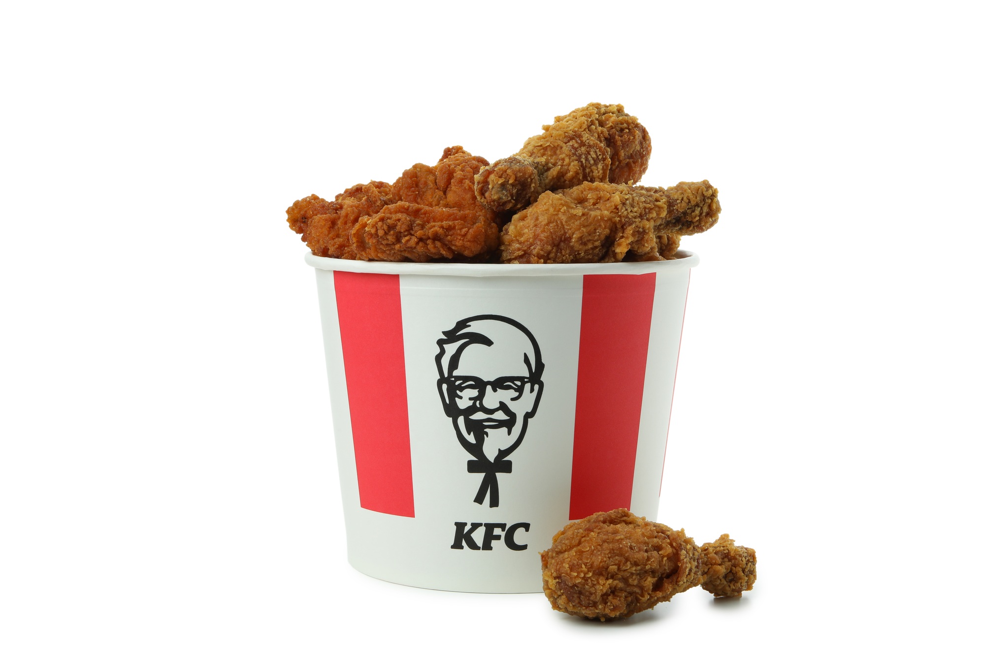 Bucket of KFC isolated on white background