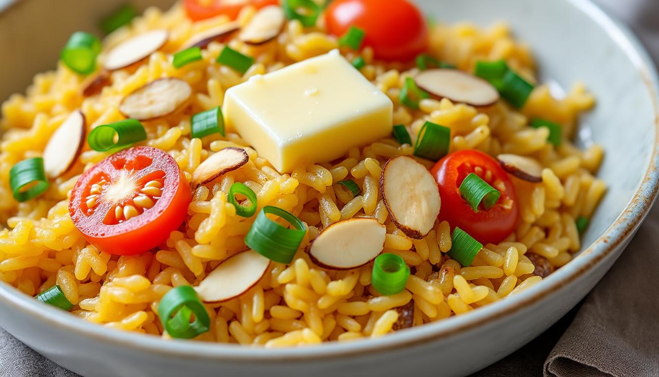 découvrez la recette gourmande du riz au four de cyril lignac : un plat savoureux, facile à préparer et riche en saveurs pour régaler toute la famille. essayez cette explosion de goûts dans votre assiette !