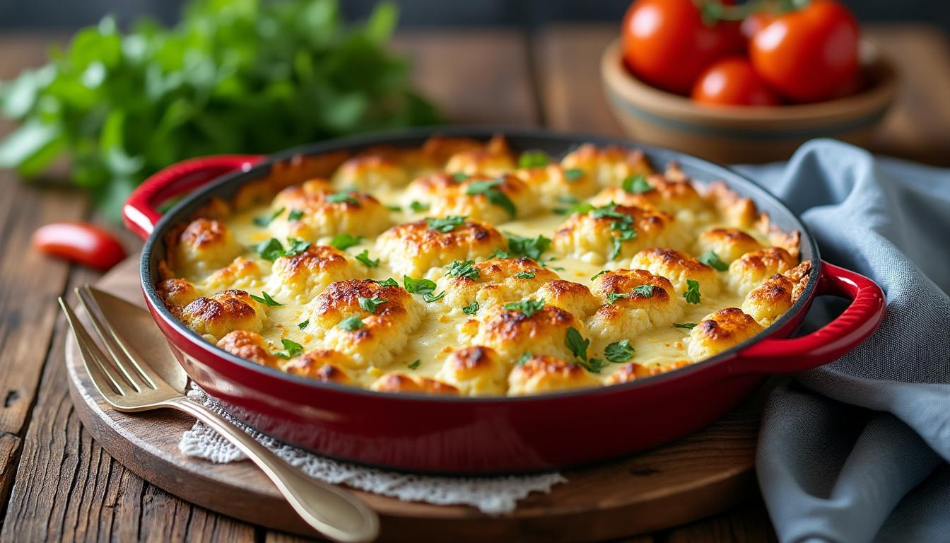 découvrez notre recette légère de gratin de choux-fleurs sans béchamel, une alternative saine et savoureuse pour vos repas équilibrés.