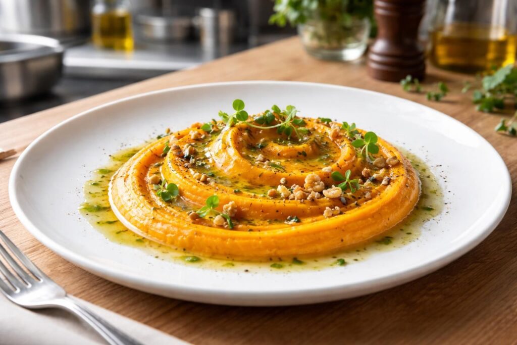 découvrez la purée de patate douce à la manière d'etchebest, un classique revisité avec modernité alliant saveurs traditionnelles et touches contemporaines pour un plat délicieux et original.