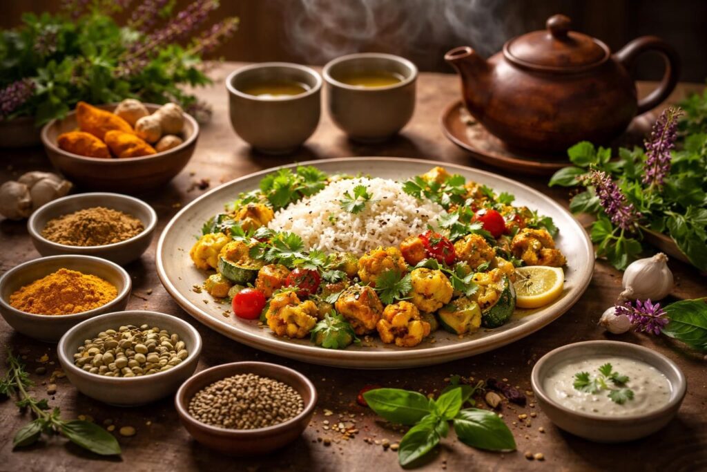 découvrez une recette de cuisine ayurvédique authentique, alliant saveurs équilibrées et bienfaits pour le corps et l'esprit, pour un voyage culinaire vers la sérénité.