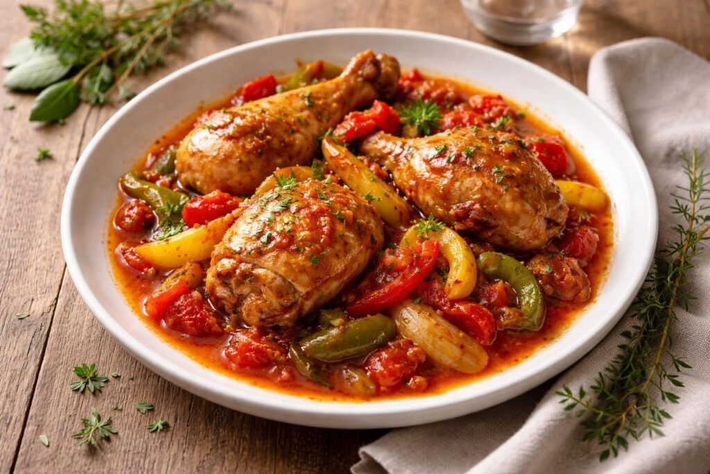 découvrez la recette traditionnelle du poulet basquaise de grand-mère, sublimée par une touche moderne pour un savoureux voyage culinaire alliant héritage et innovation.