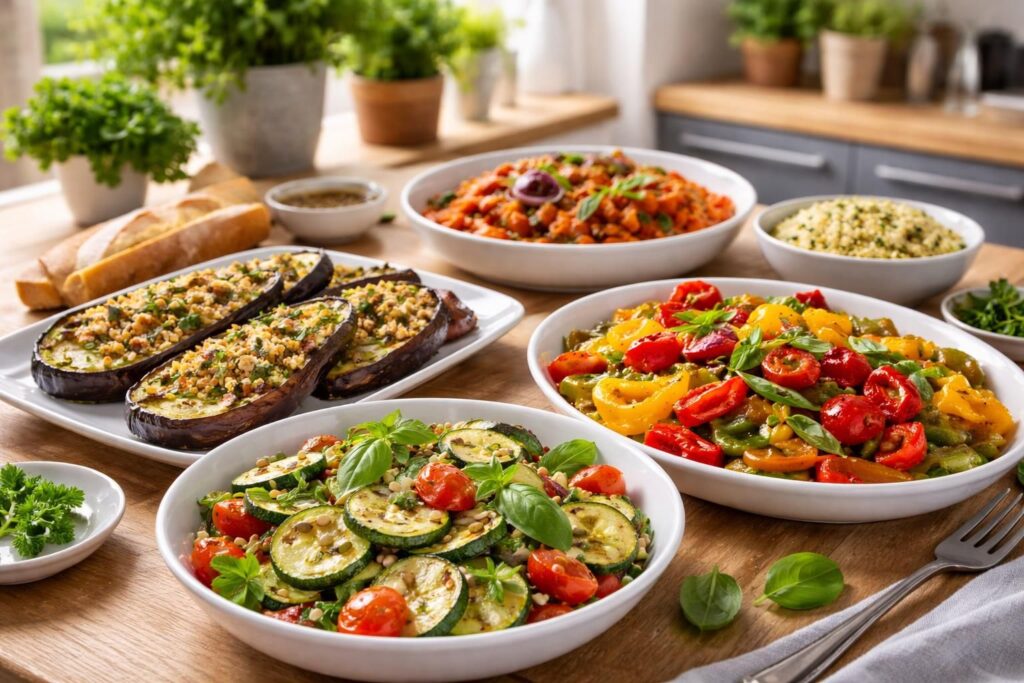 découvrez nos délicieuses recettes à base de courgettes, aubergines et poivrons pour préparer des repas sains, équilibrés et pleins de saveurs.